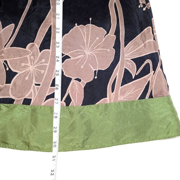 Hype | Anthropologie 100% Silk Fundamentals Knee Length Green Dress | Size 0 - Picture 9 of 12